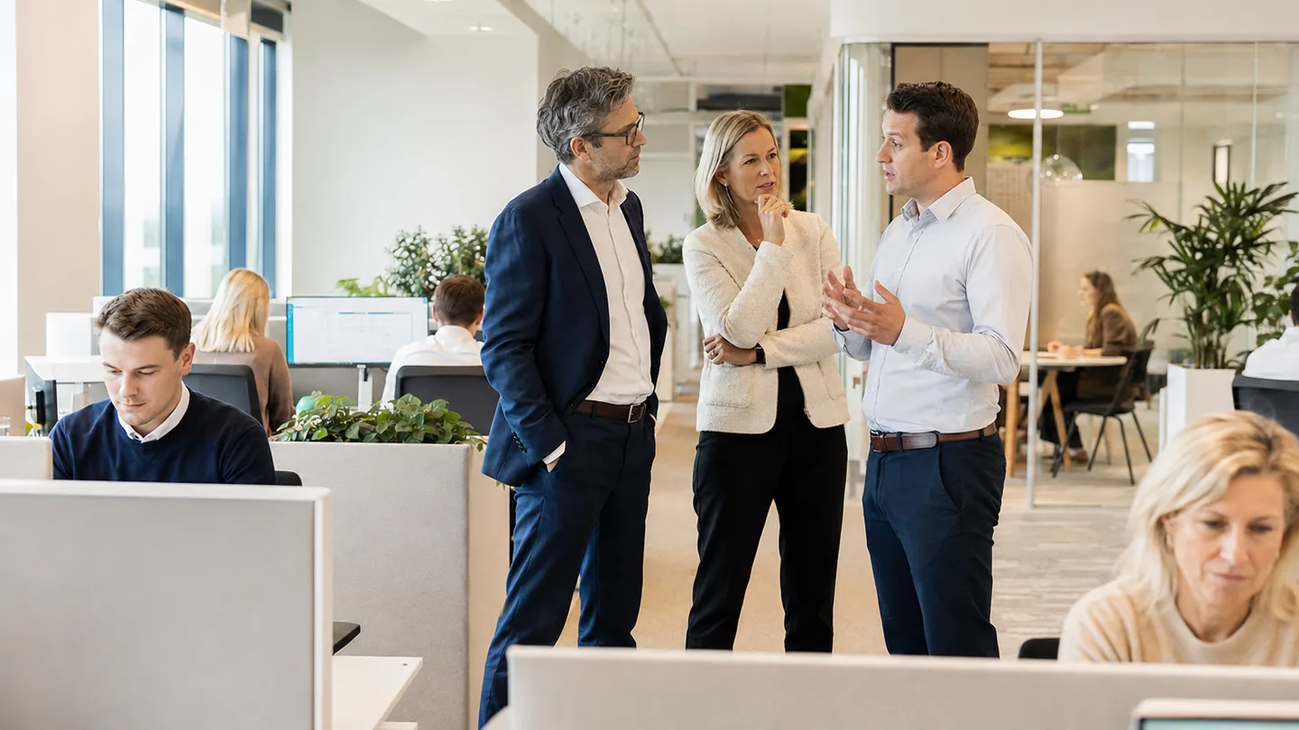 Een team bespreekt samen het resultaat van een klanttraject